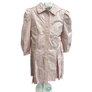 Vintage Rothschild Girls Pink Button-Up Trench Coat Kids New Yorker Youth Dress